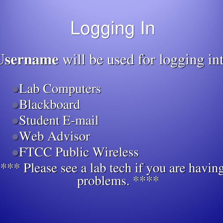 Logging-In blackboard ftcc