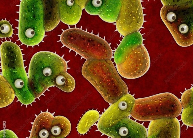 germs under a microscope