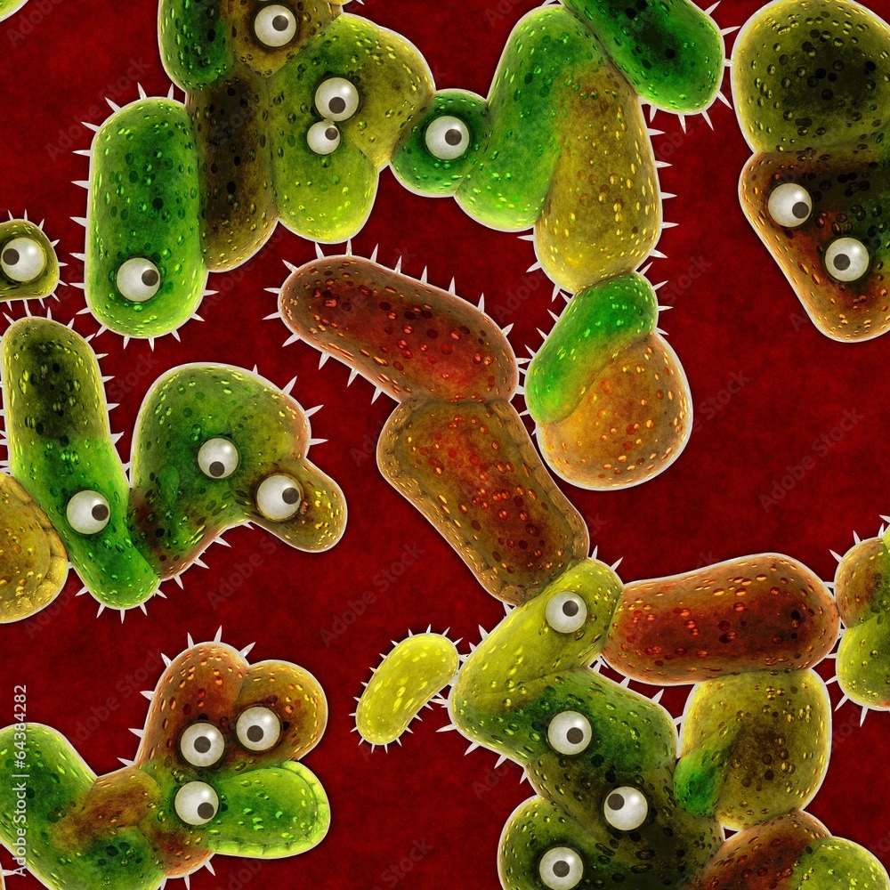 germs under a microscope