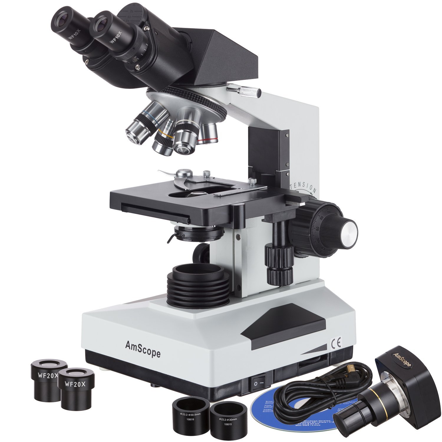 parts of microscope labeled