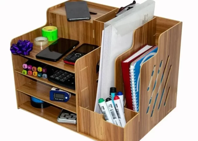 wood desk organizer