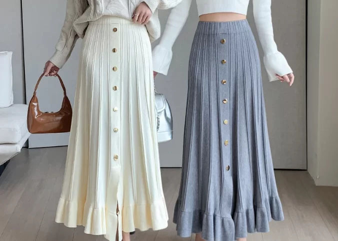 collar shirt with long skirt